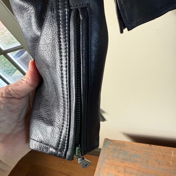 Vintage Harley Davidson Motorcycle Jacket Women SZ M Black Brown Flames EUC - Picture 6 of 12